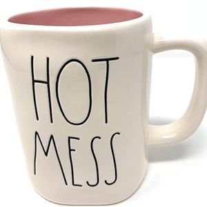 Rae Dunn"HOT MESS" Mug - Pink interior - Rare